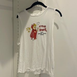 Redone devil graphic muscle tee